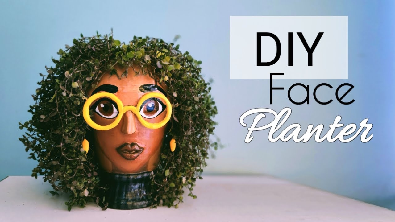DIY face planter/ clay pot decoration ideas/ head planter ideas/pot painting