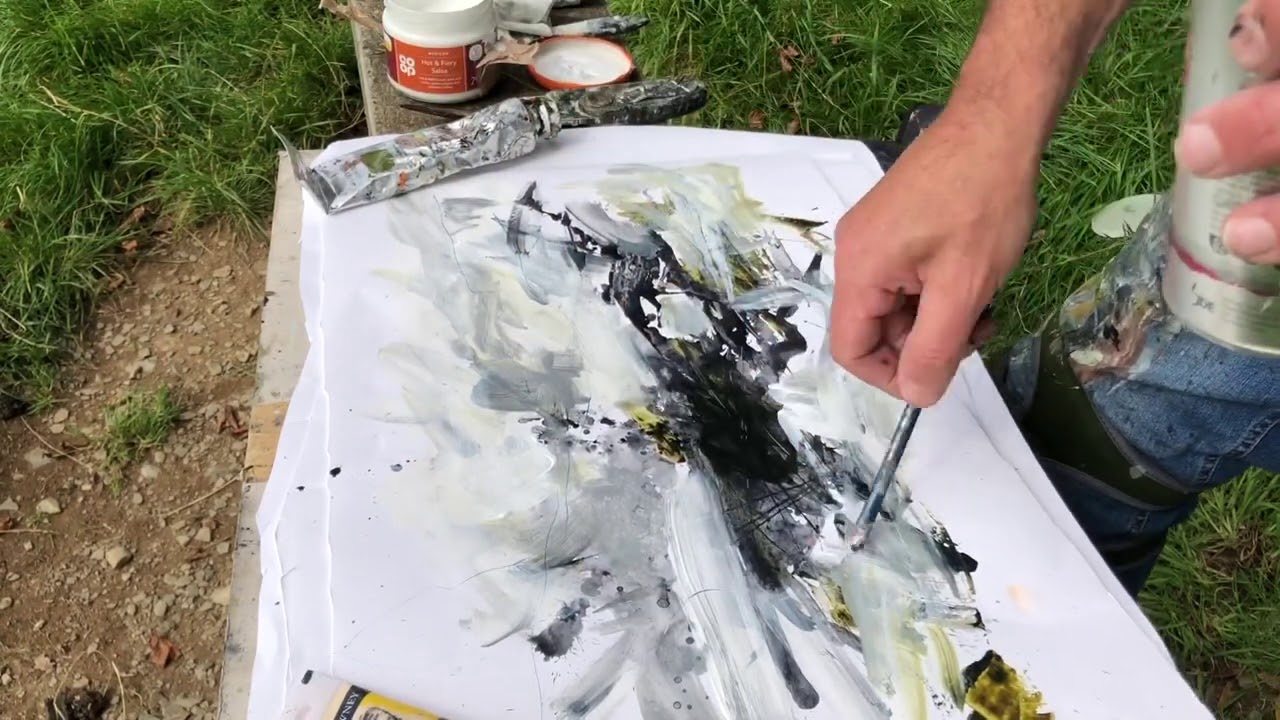 Plein Air Acrylic sketching in Wales  Dovey Estuary - Lewis Noble