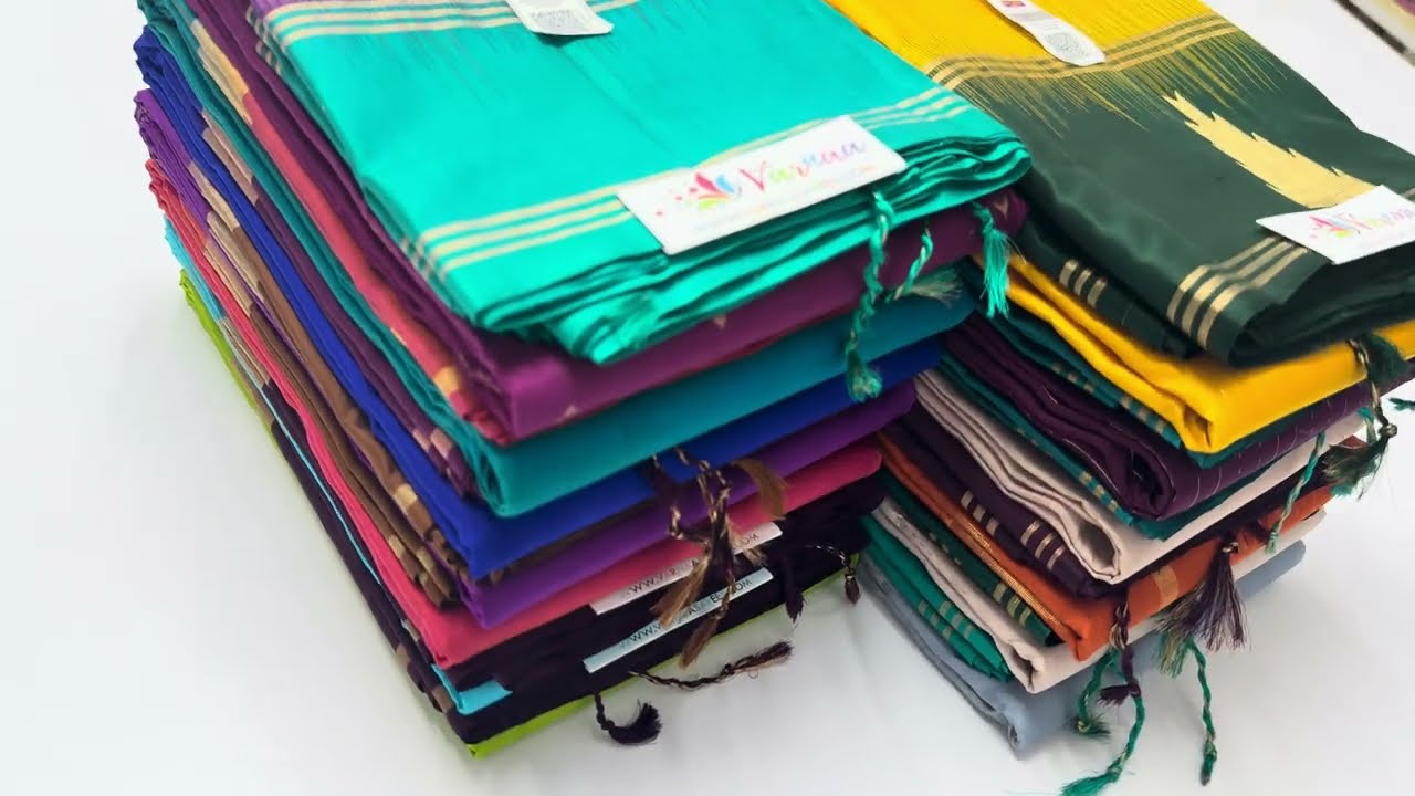 Contrast border pure soft silk handloom sarees| Free shipping| varnaa sirumugai 