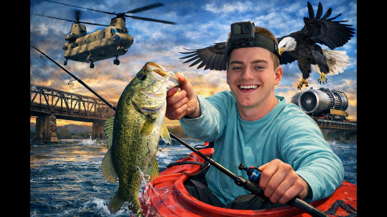 Bass fishing with Chinooks and Bald Eagles flying over!
