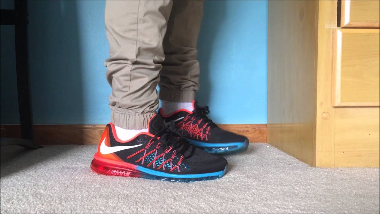 Nike Air Max 2015 - Black White Bright Crimson Blue Lagoon On feet