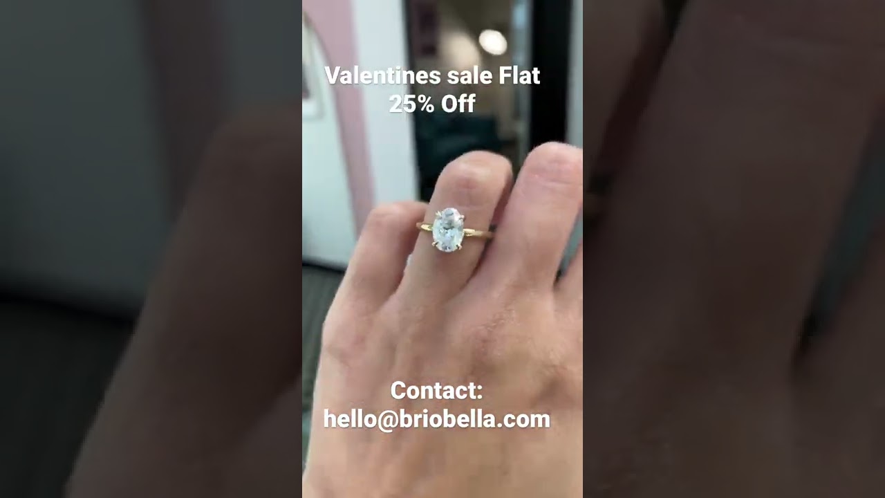 Engagement oval cut diamond engagement ring - Briobella || latest design of engagement ring 2022
