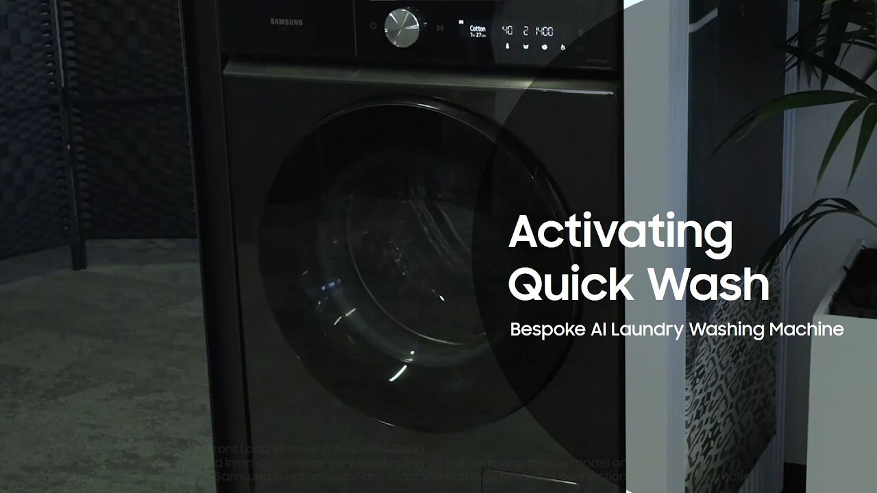 How to activate Quick Wash cycle on your Bespoke AI Laundry Washing Machine | Samsung