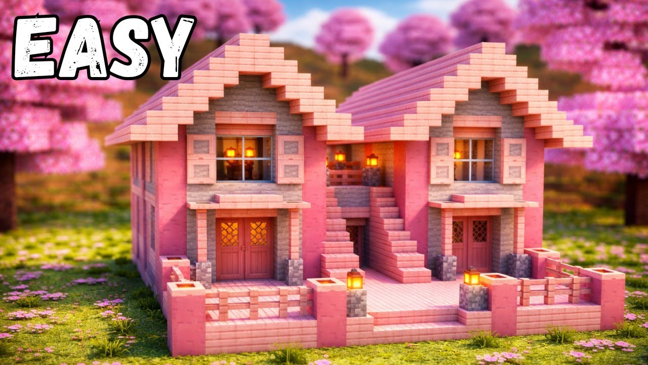 Minecraft: How to build a cherry blossom house