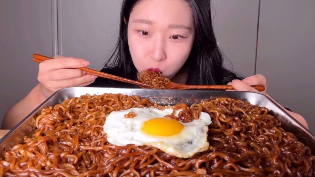 짜파게티 3봉먹방 계란후라이까지!MUKBANG ASMR