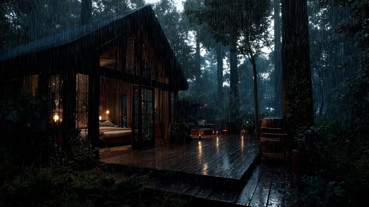 Mountain View Bedroom Storm 🌧️ Heavy Rain Sounds for Calm Deep Sleep
