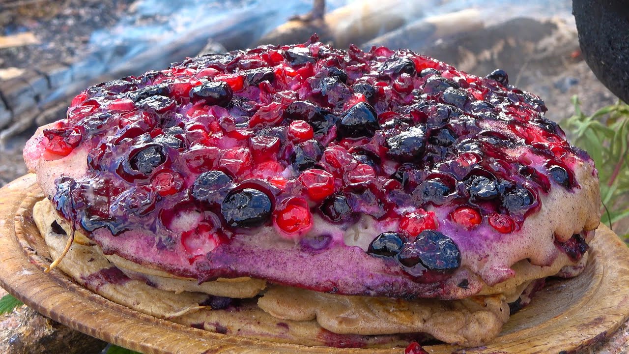 Wild Berry Pancakes cooked on Fire