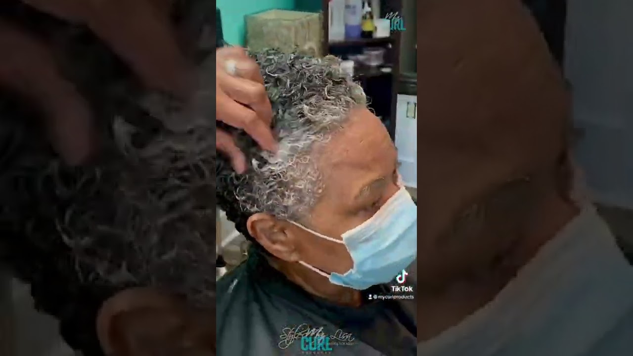Gray hair natural styling