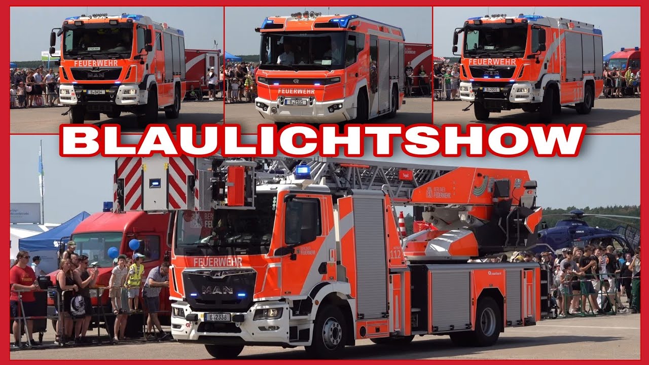 🚨Blaulichtshow 2023🚒BERLINER FEUERWEHR🚒Erlebnistag🚨Elektro- und Neufahrzeuge➕️BULLHORN🚒🔊