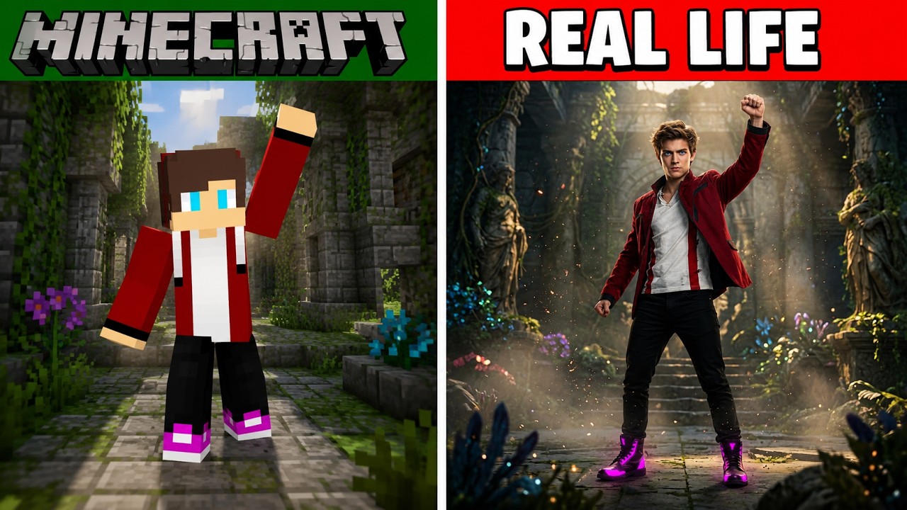Minecraft VS Real Life &ndash; JJ in Real Life!