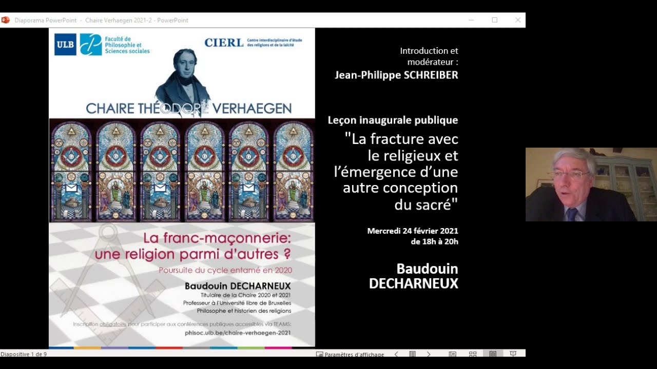 Chaire Théodore Verhaegen 2021, leçon inaugurale. La franc-maçonnerie: une religion parmi d’autres ?