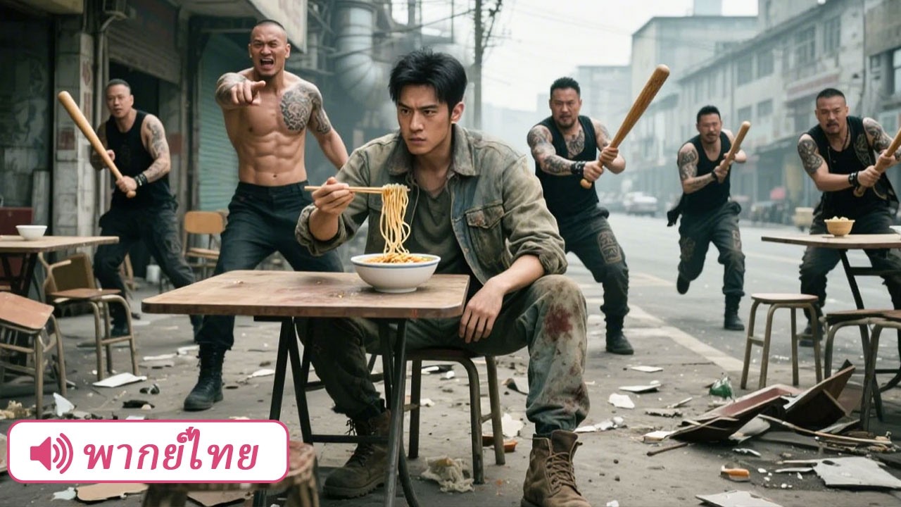 เทพสงครามลงเขามากินก๋วยเตี๋ยวข้างทาง เจอแก๊งนักเลงหาเรื่องเตะ