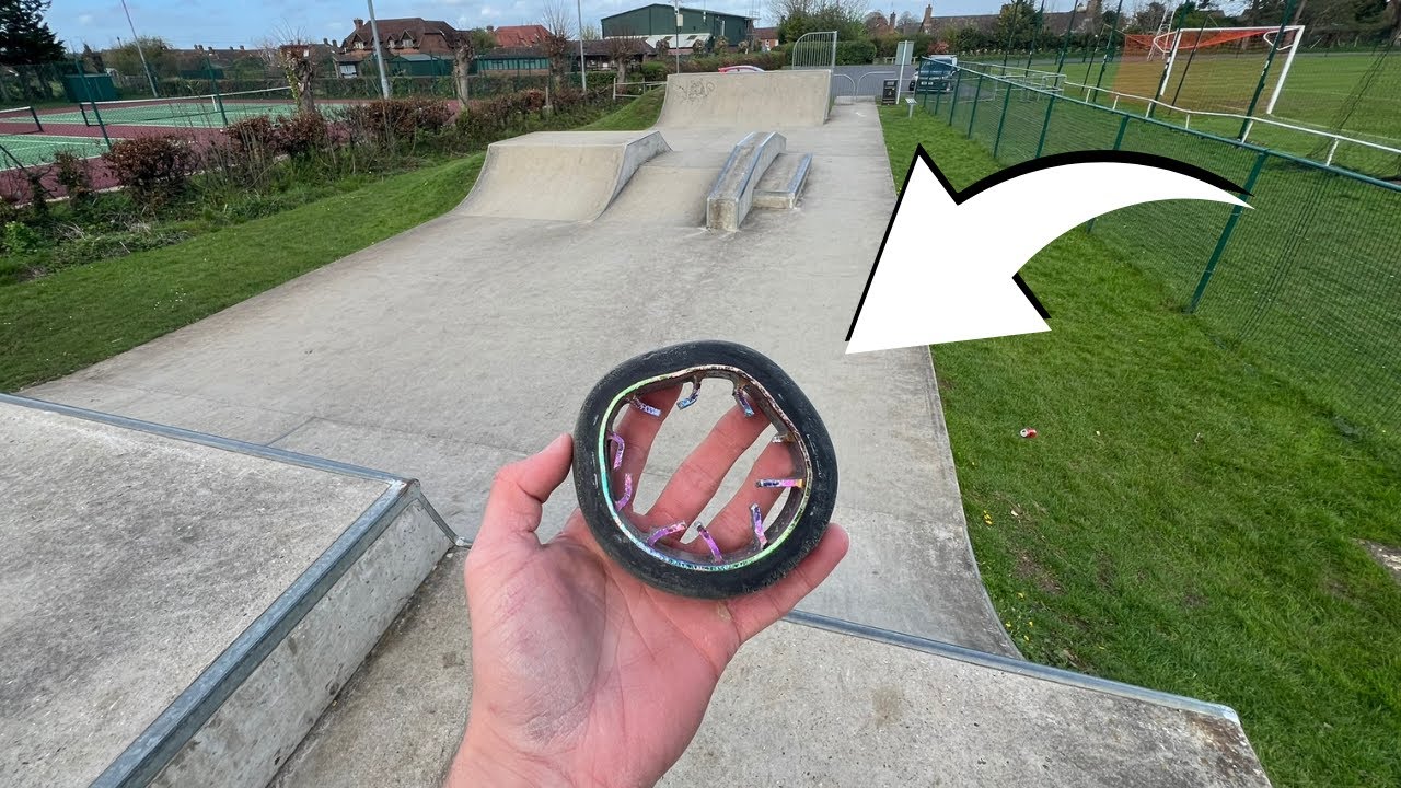 Kid Destroys Scooter Wheel!