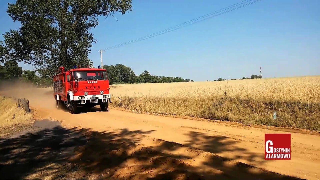 Alarmowo jednostki OSP do pożaru stodoły i pożaru zboża na pniu