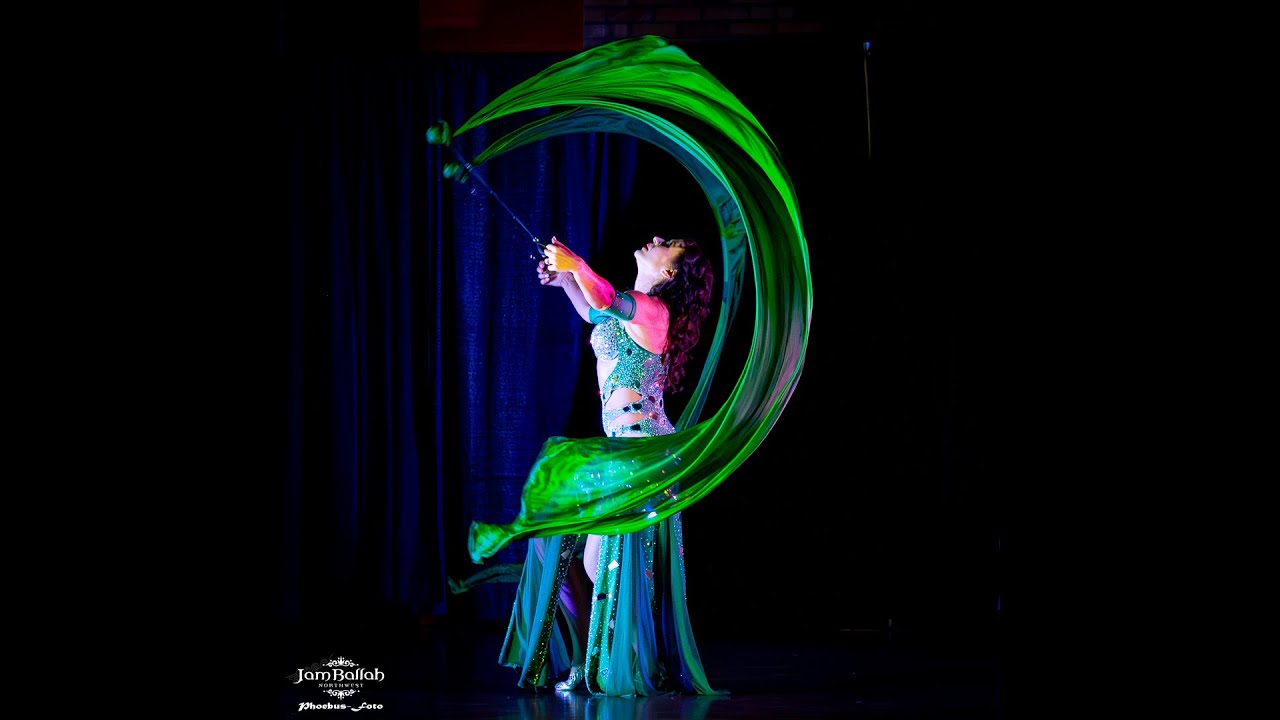 Aksana - Veil Poi  and drum solo at JamBallahNW 2024  #danceform #orientaldancers #bellydance #art