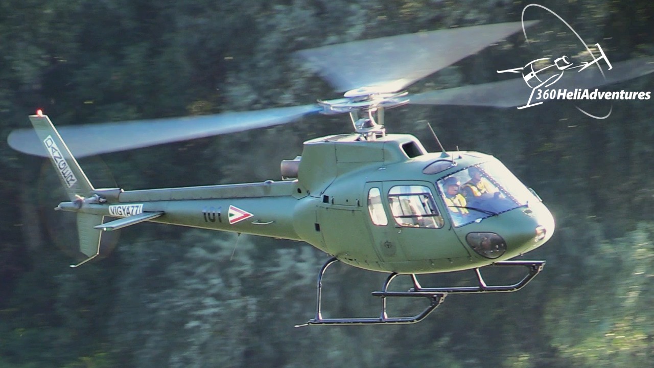 AS350 Ecureuil demo flight over Tisza River