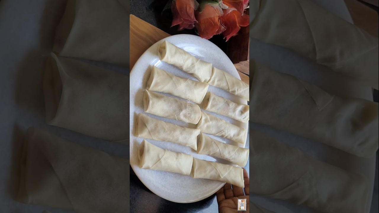 Easy Keema Roll Folding Technique✨️🌙Samosa Folding Short Video,New Samosa Folding Trick,Spring Roll