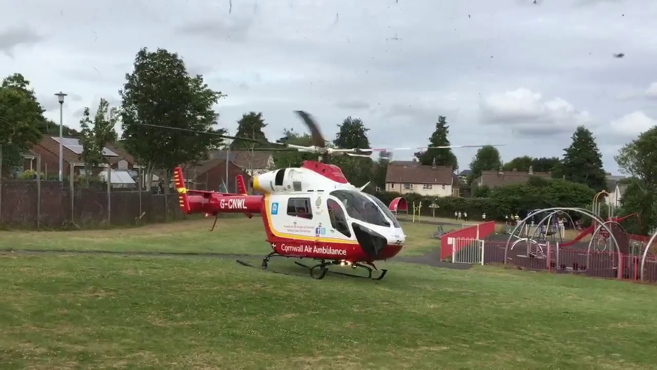 CYCLIST AIRLIFTED BY CORNWALL AIR AMBULANCE MD902 EXPLORER ST AUSTELL TO PLYMOUTH DERRIFORD HOSPITAL