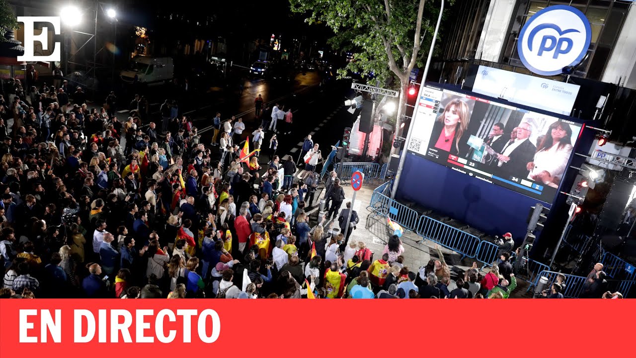 AYUSO, ALMEIDA y FEIJÓO celebran la victoria del PP en las ELECCIONES del 28M, en directo