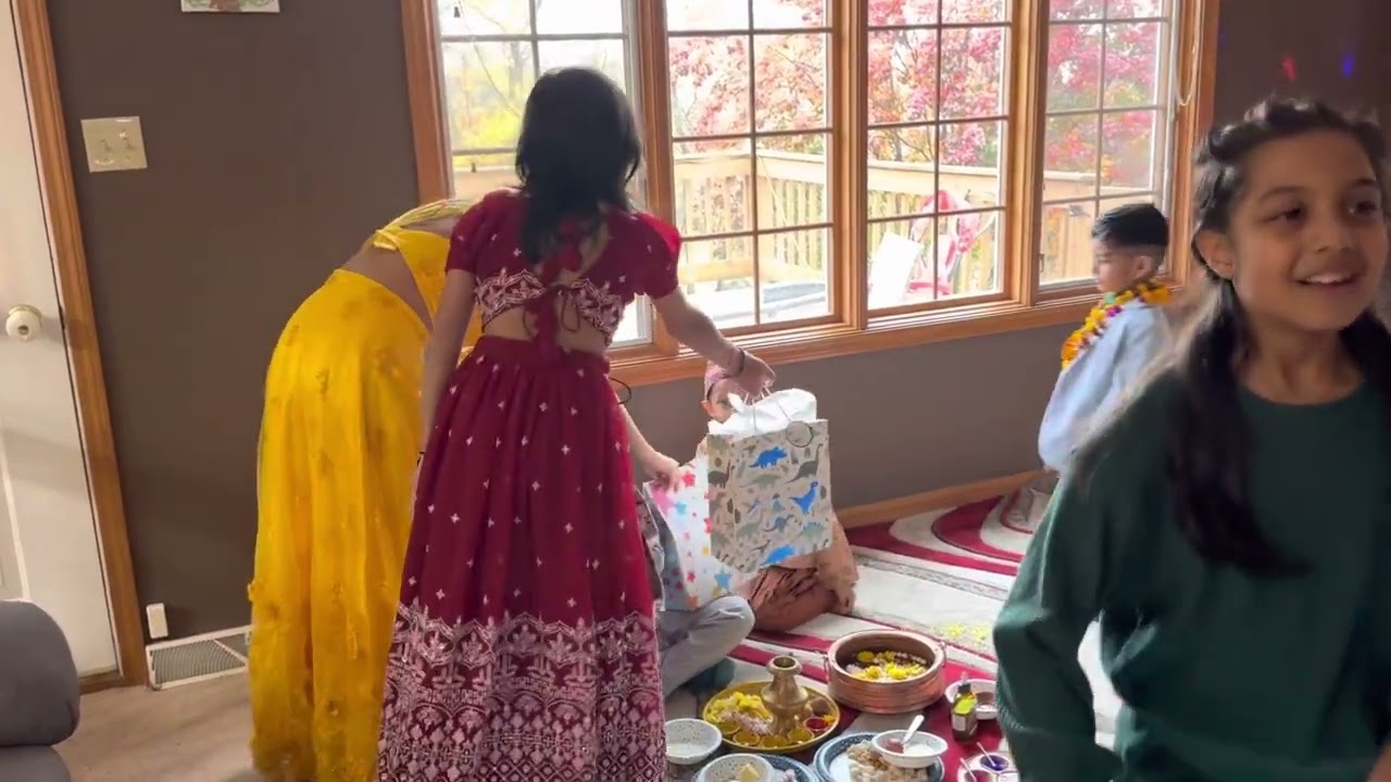 Nilu, Dristi and Dipisha celebrating bhai Tika