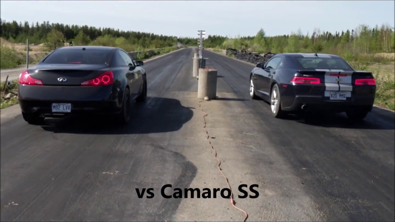 Infiniti G37X vs Camaro SS vs Focus RS vs SRT8 vs DSM 1/8th Drag Race