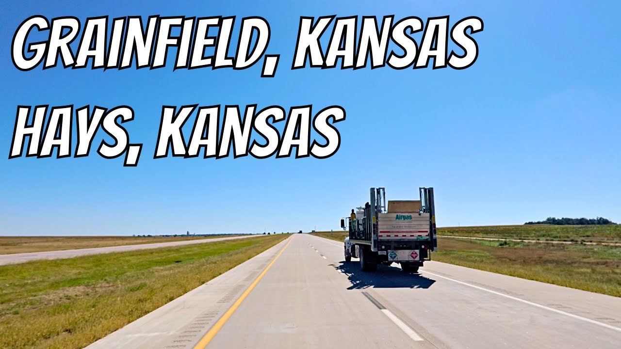 Grainfield, Kansas to Hays, Kansas! Drive with me on a Kansas highway!