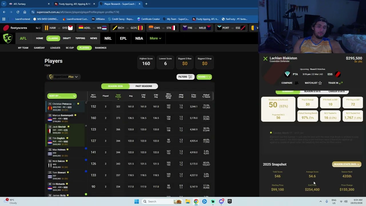 Лучшие кандидаты для обмена во 2-м раунде | AFL Supercoach 2026