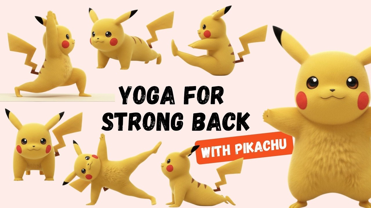 Yoga for Strong Back with Pikachu ⚡ Kids Yoga to Build Back Strength, Posture & Confidence