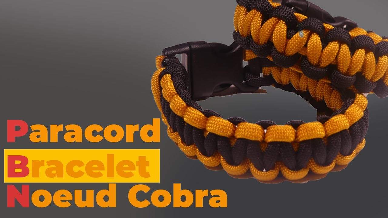 Bracelet Paracord Simple noeud cobra 1 couleur ou 2 couleurs avec boucle Spécial DEBUTANT DIY
