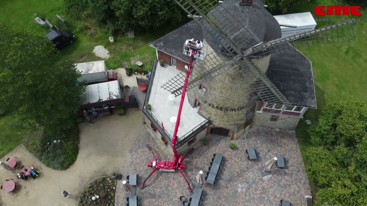 Einsatz CMC Raupenarbeitsbühne S30 an der Felsenmühle in Ochtrup