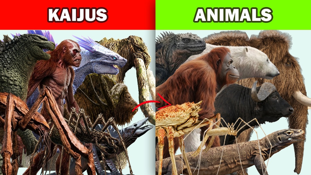 Monsterverse Kaiju and Animals Lookalike Compared
