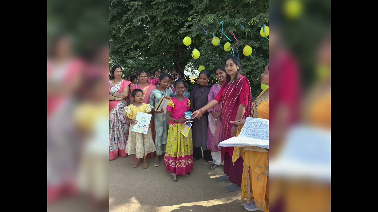 Children's day celebrations 2025-2026 at MJP Balkonda school girls 🎉👭👭👭👭👭🎉