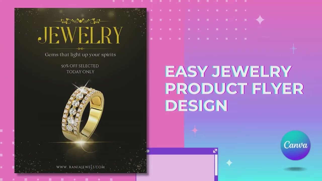 A Simple Jewelry Product Flyer Created in Canva