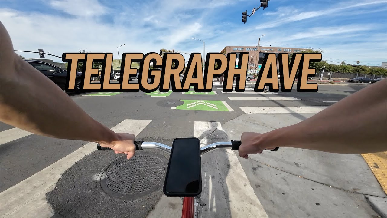 Biking down Telegraph Ave