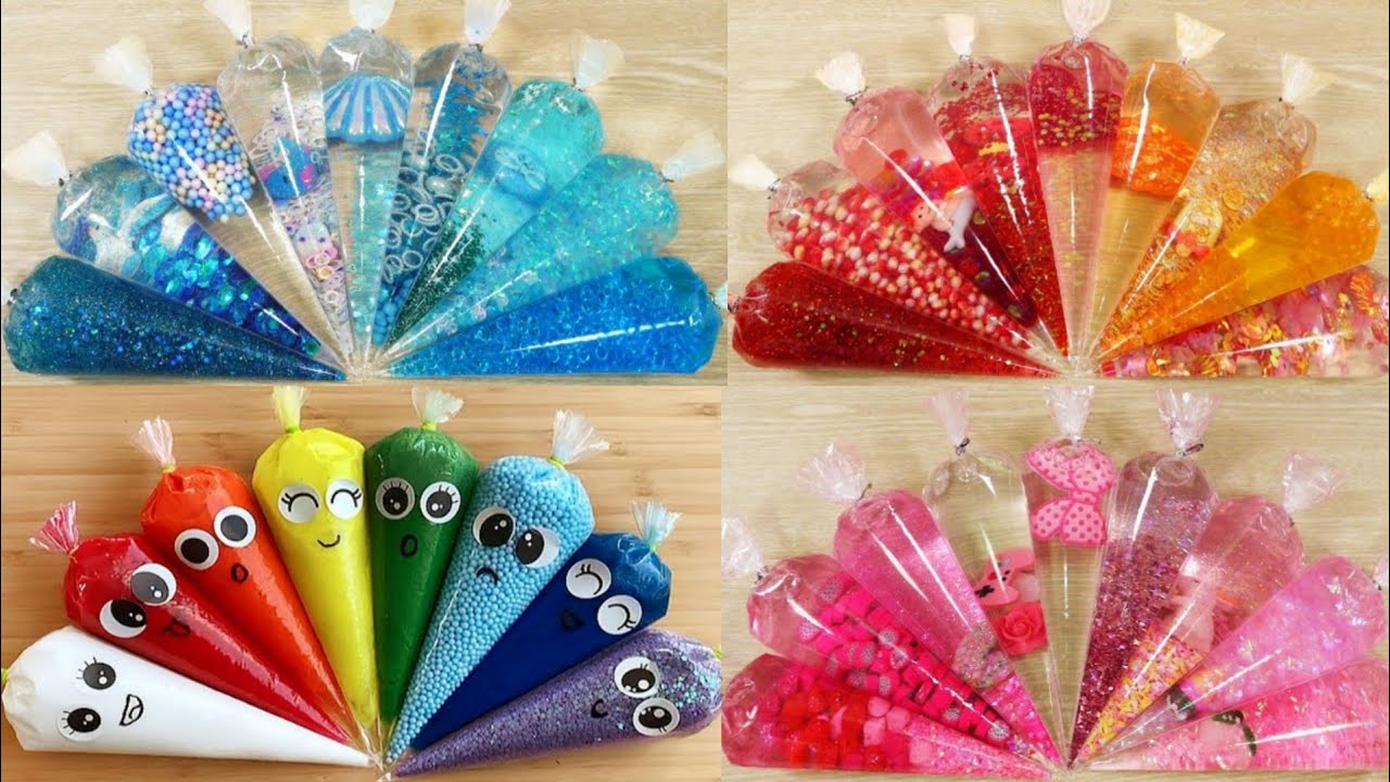 Making Slime with Colorfull Piping Bags | Super Glossy Slime | Satiafying and Relaxing Slime Video