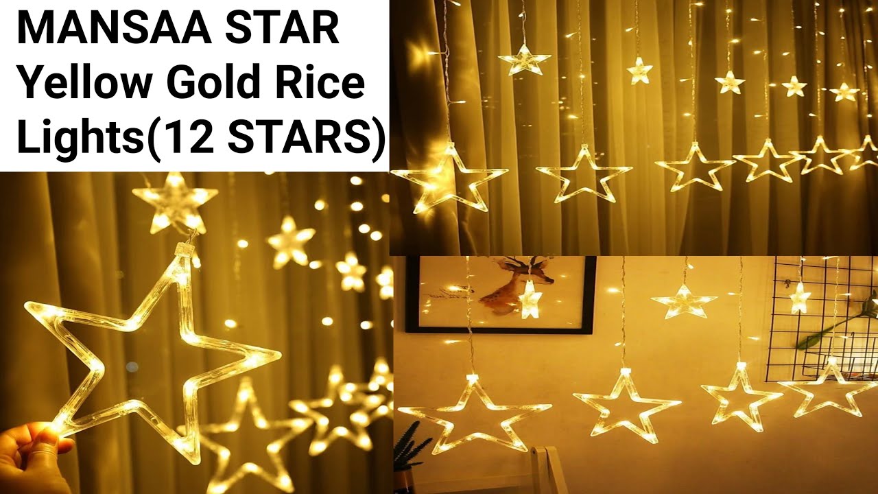 MANSAA STAR 98 inch Yellow  Gold Rice Lights Unboxing with DEMO