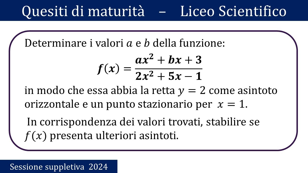 Maturità 2024 - Studio di funzione - SUPPLETIVA - QUESITO 5