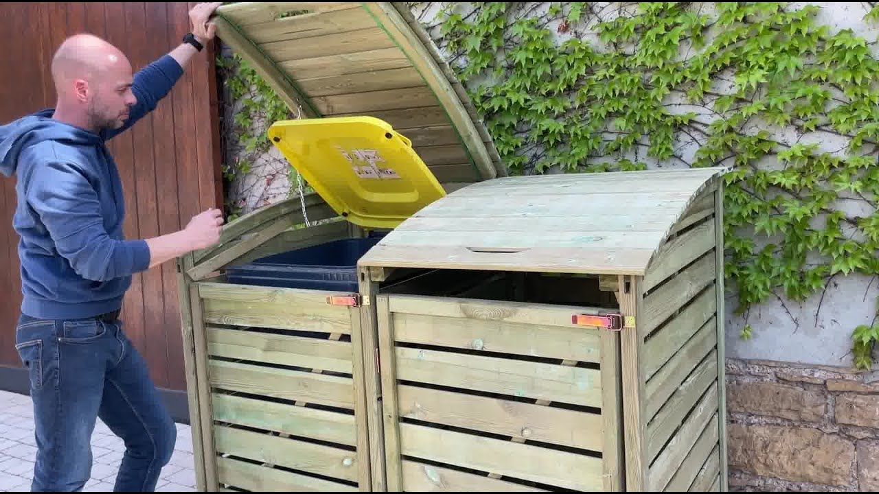 Avis Consommateur : Range-Poubelles double en bois traité autoclave Klikstrom Losino | Castorama