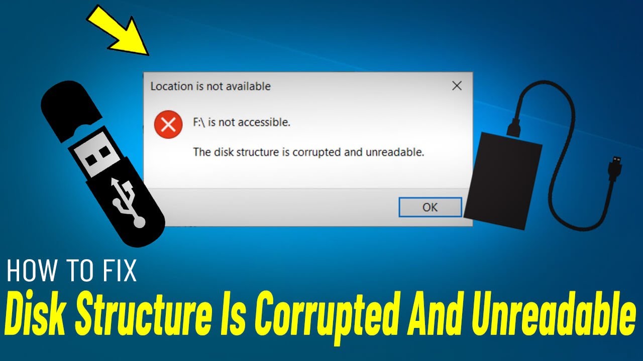डिस्क संरचना दूषित और अपठनीय है हल करें | Fix The disk structure is corrupted and unreadable