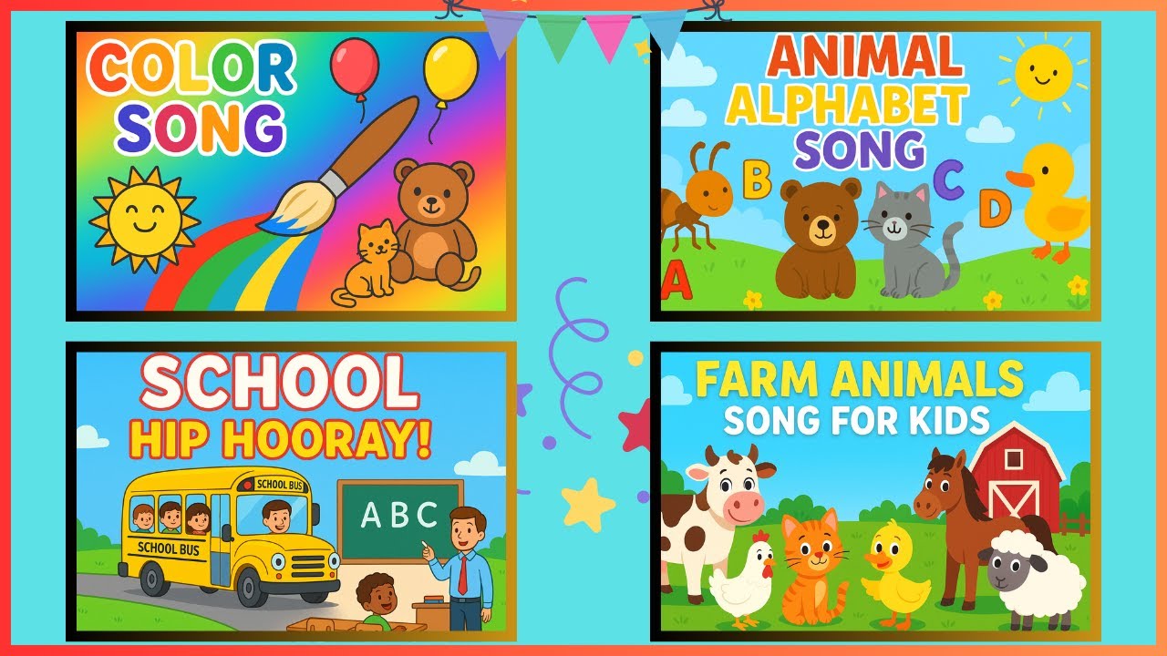 Nursery Rhymes for Kids | School, Animals, Colors & Alphabet Songs | Kids Songs