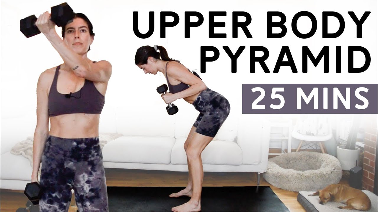 Upper Body Strength Pyramid Workout (25 Mins) - Biceps, Triceps & Shoulders, Weights