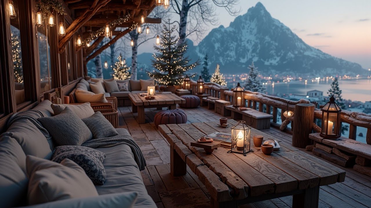 Cozy Winter Jazz Piano - Расслабляющая Атмосфера Кофейни и Музыка Заснеженной Террасы