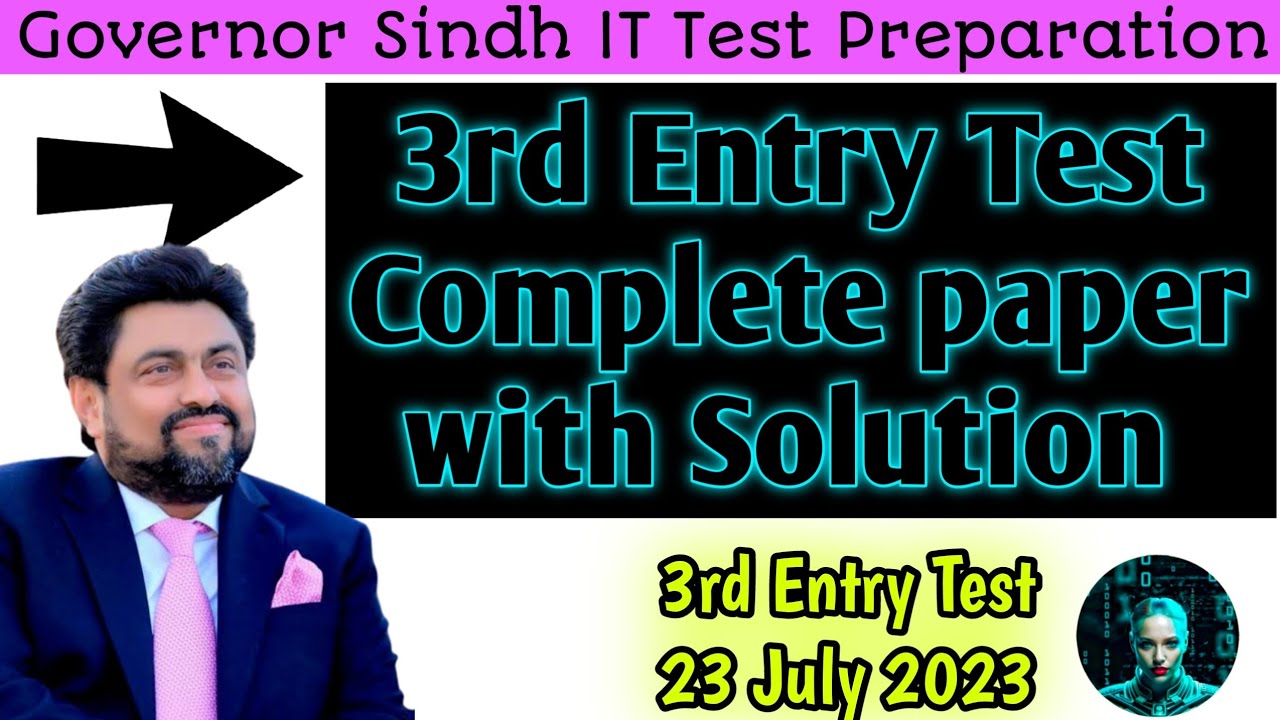 3rd Entry Test Complete Solution Governor Sindh IT Test Preparation #governorsindh #viral #trending