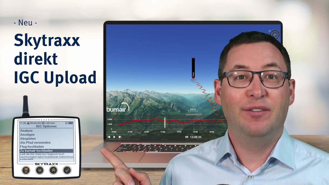 IGC vom Skytraxx hochladen und als 3D-Flug analysieren