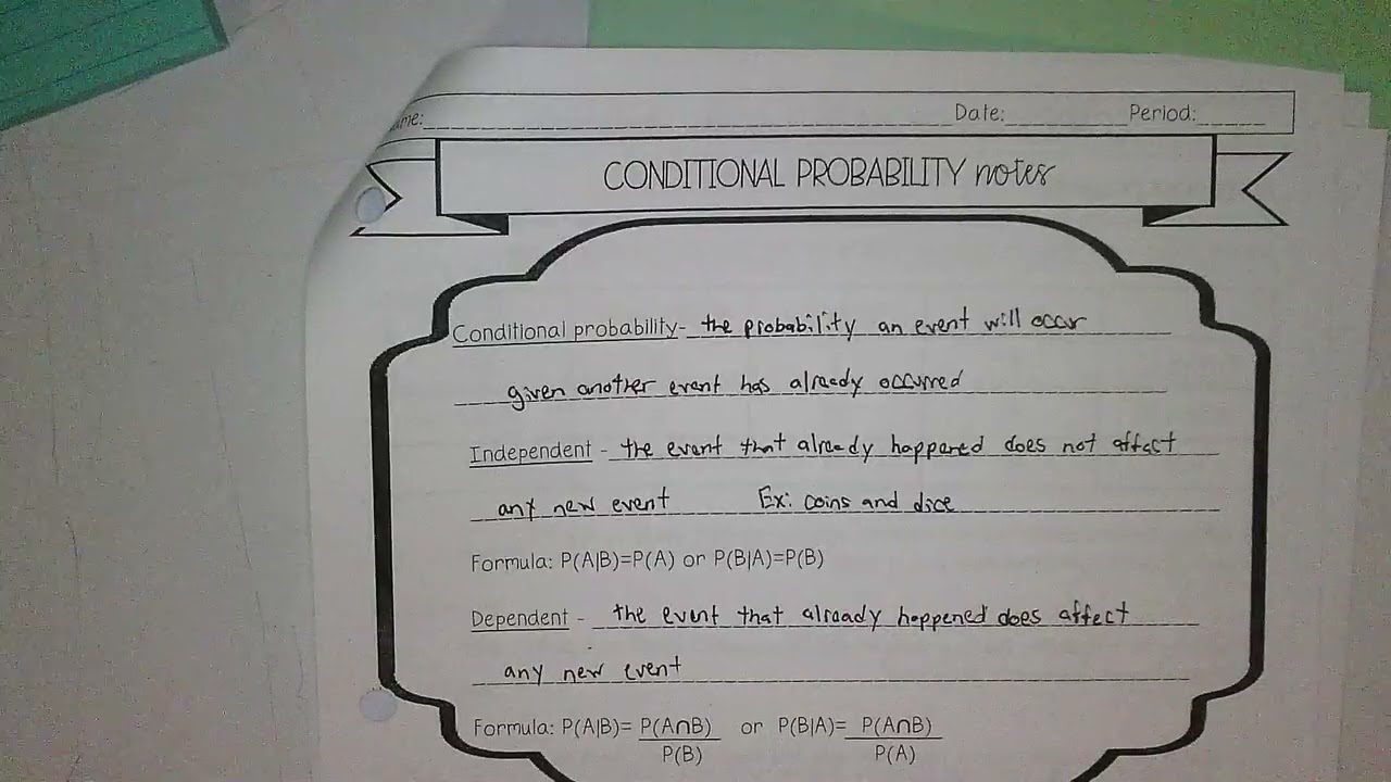 2/26/26 Algebra II Chapter 12.5 Conditional Probability Notes