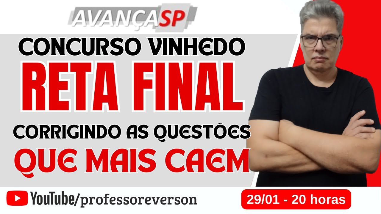 🔥LIVE # 187 - AVANÇA-SP: RETA FINAL VINHEDO | CORRIGINDO AS QUESTÕES DE MATEMÁTICA QUE MAIS CAEM