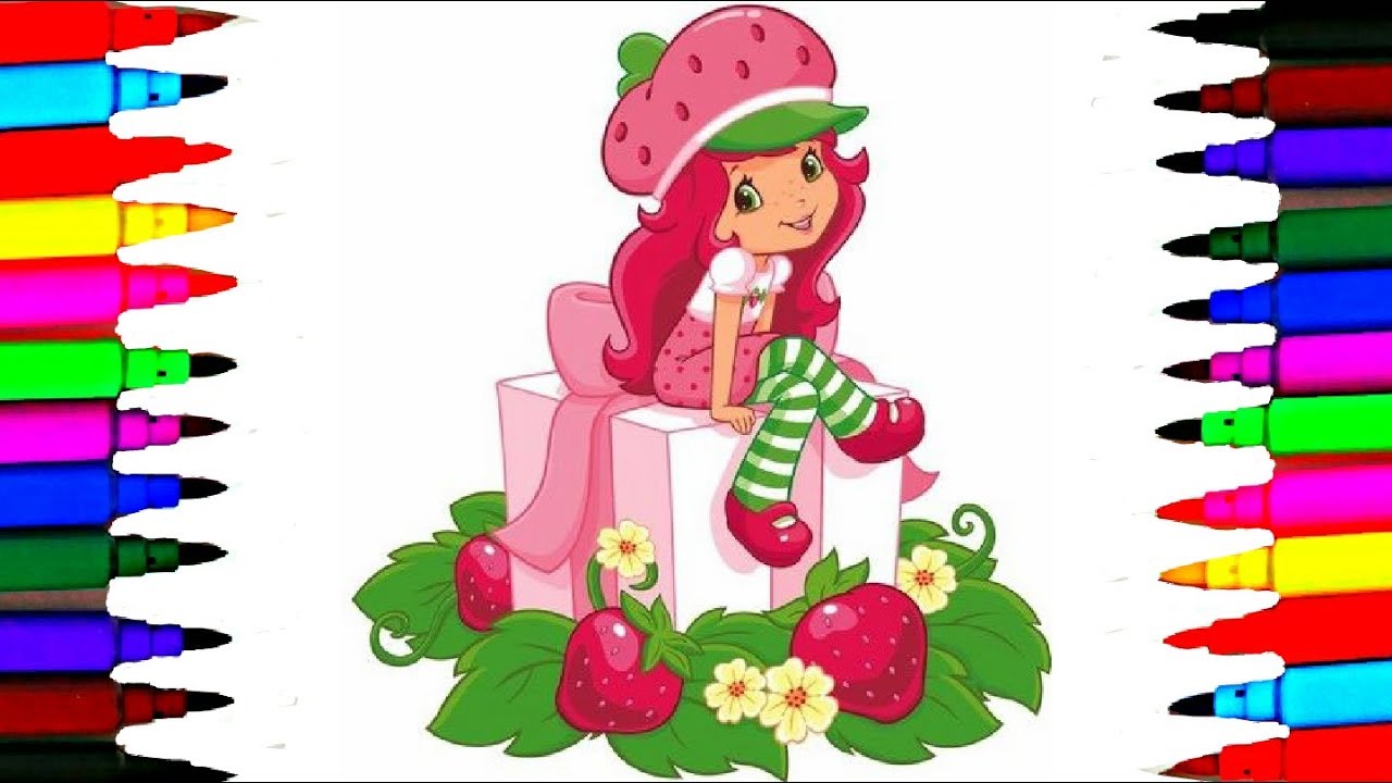 Strawberry Shortcake Dancing Princess for Girls l Coloring Drawing Pages for Kids To Learn Colors