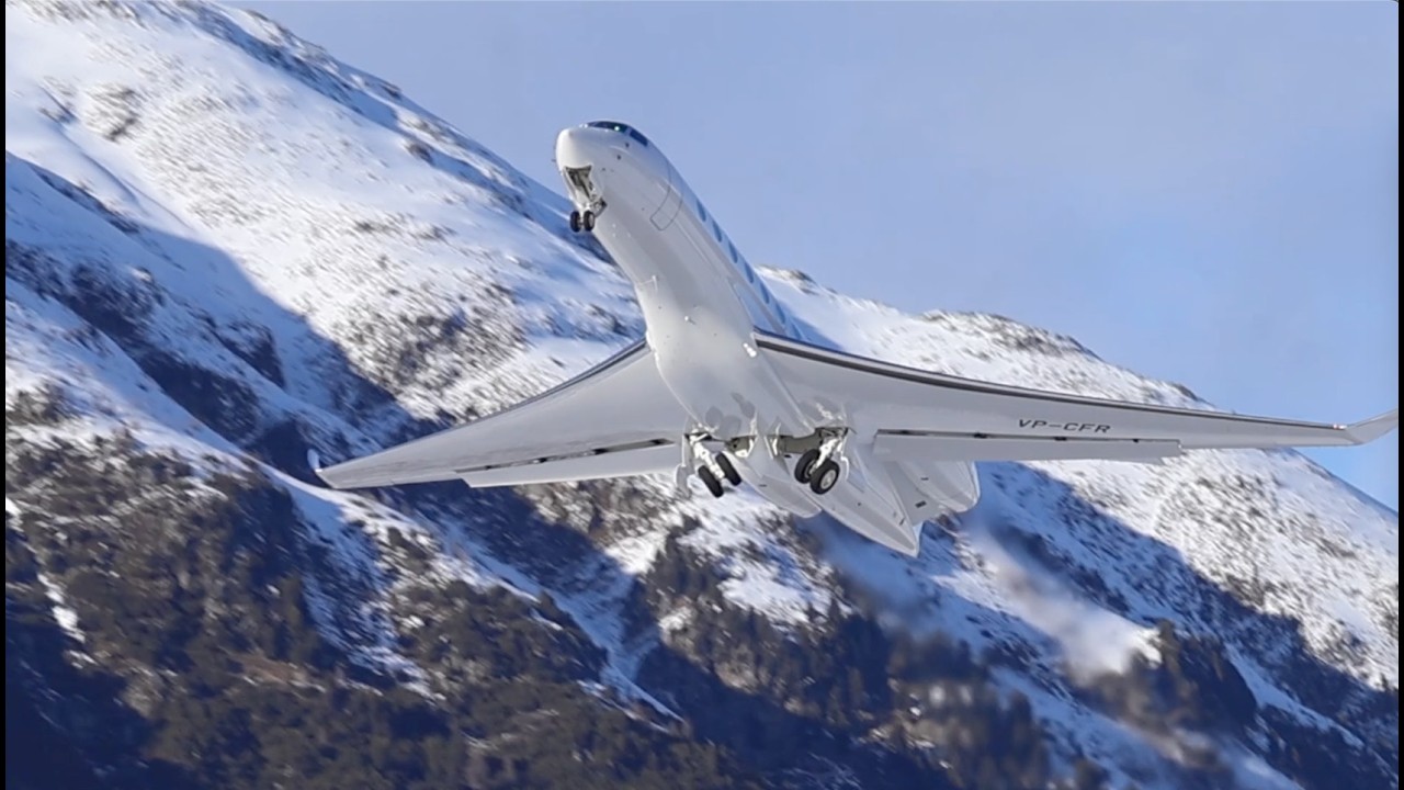 Global 7500s, G700, & other bizjets at Europe's most Extreme Airport | Samedan