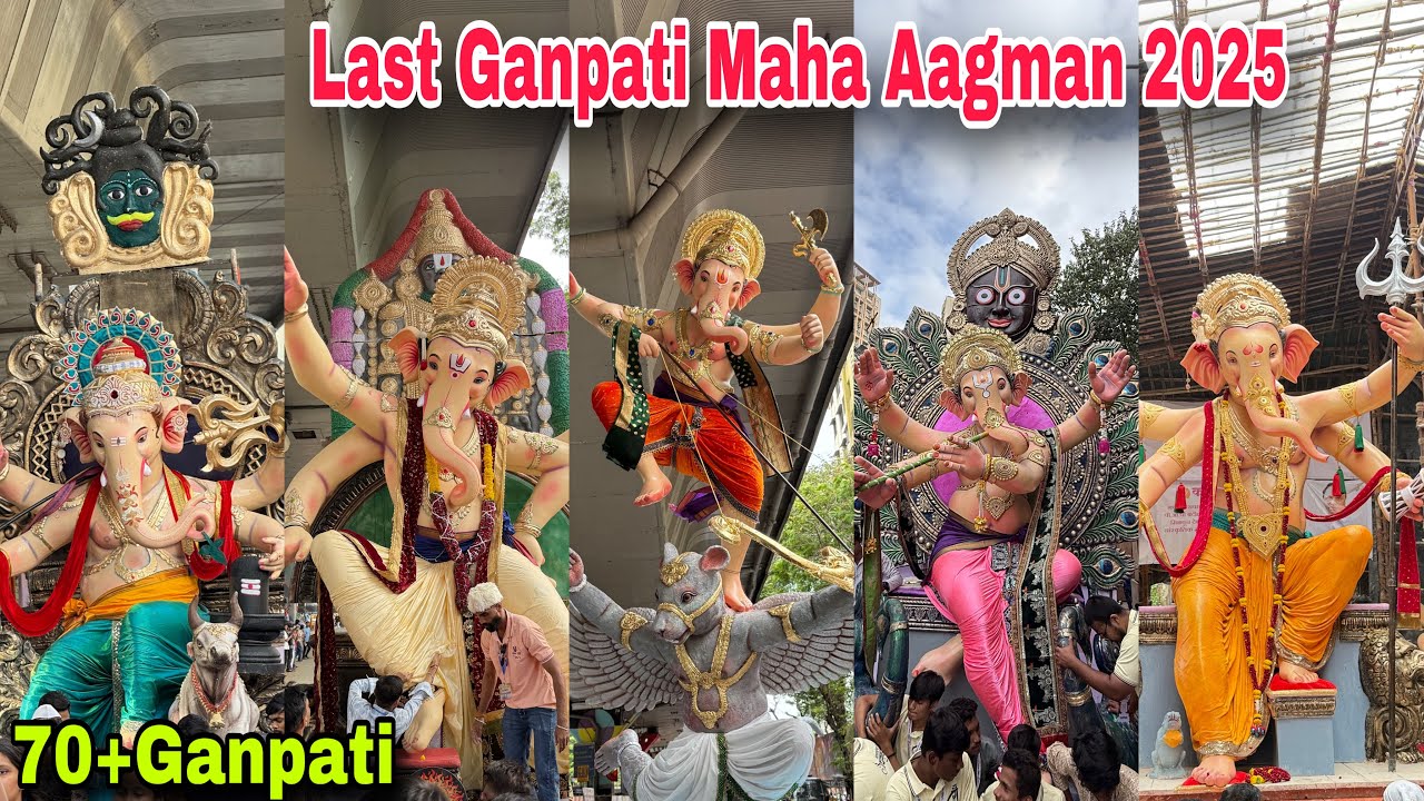 Mumbai Last Maha Ganpati Aagman Sohala 2025 🥹 || 70+Ganpati Aagman In Vlog 🫠 || Mumbai Ganeshotsav 