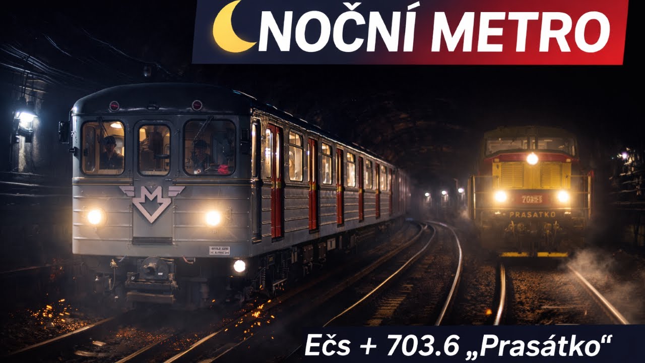 🌙 Noční zážitková turistika | historické metro Ečs + lokomotiva 703.6 „Prasátko“ | 13.9.2025